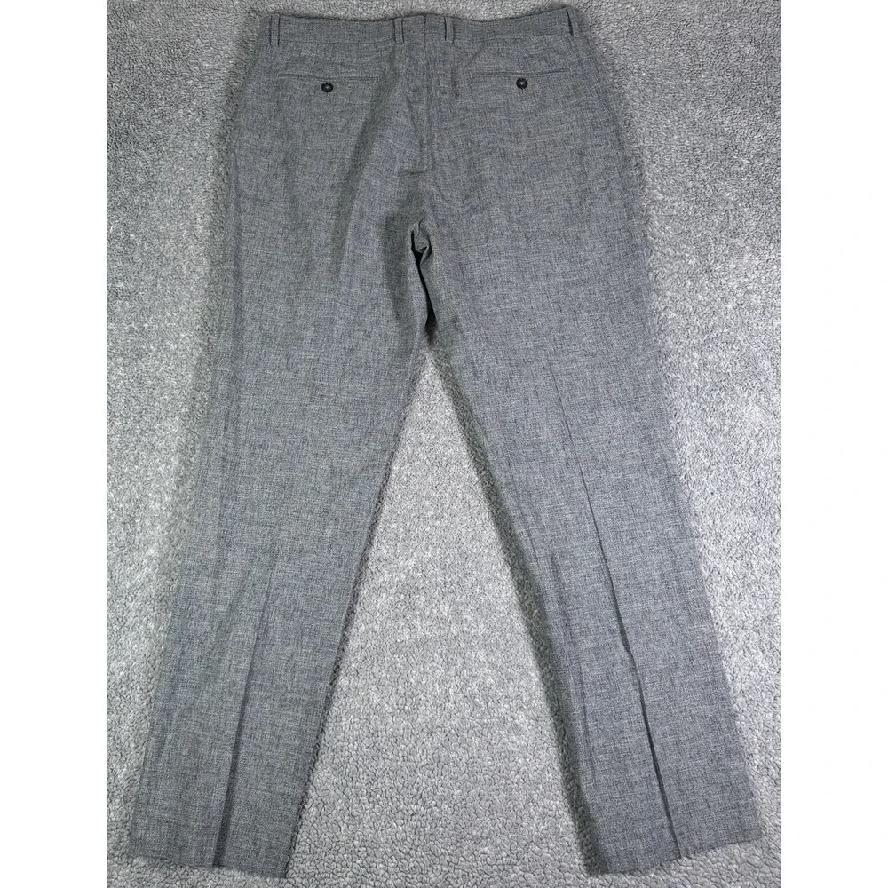 Banana Republic Tailored Slim Fit Gray Pants 36x32 Mario Bellucci Linen Blend